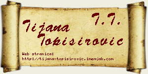 Tijana Topisirović vizit kartica